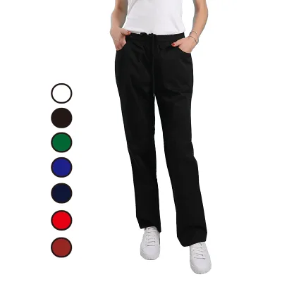 Unisex Elastic Band Drawstring Chef Pants Trousers Breathable Kitchen Cooking Uniform for Restaurant Use