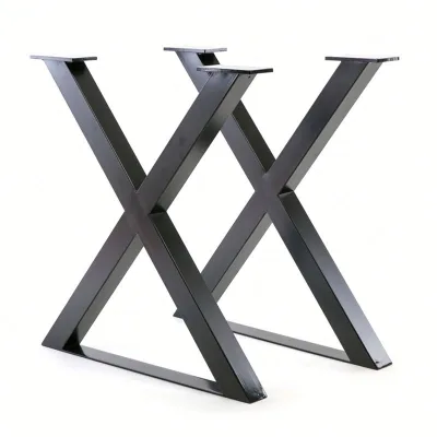 Wekis Custom Metal Dining Table Legs Iron X-Shape Steady & Durable Furniture Hardware