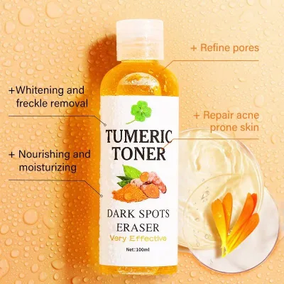 Private Label Organic Vegan Turmeric Toner Dark Spot Eraser Brightening Firming Face Toner