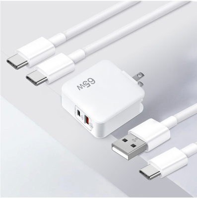 Custom Fast Super Charging 65W Gan Charger Usb Dual Port Type C Qc Pd Multi-Function Charger for Cell Phone Mobile Laptop Tablet