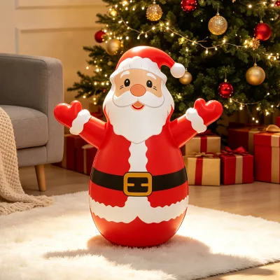 Inflatable PVC Santa Claus Toy Red 112x100x56cm Christmas Bopper Decoration Durable Holiday Promotional Gifts Custom Logo OEM
