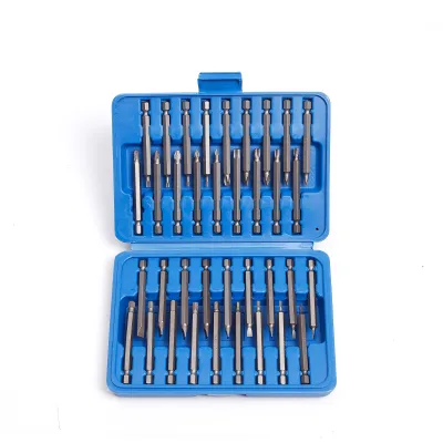36pc Long Screwdriver Bit Set Power Tool Combination Kits with Blue Toolbox