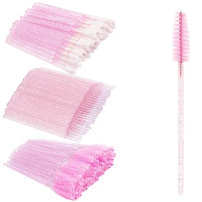 200Pcs Disposable Eyelash Extension Kit Lash Spoolies Mascara Wands Lip Brushes Eyebrow Brush Micro Swabs-Synthetic Bristles