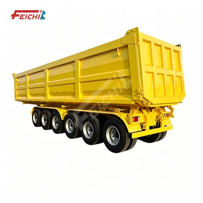 6 Axle Rear Tipping Dump Trailer, Front 3 Axles Air Suspension and Rear 3 Axles Mechanical Suspension, Custom for Kazakhstan