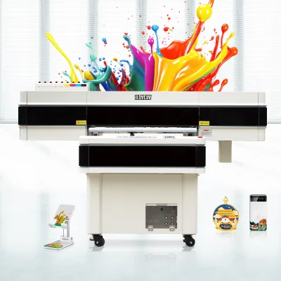 9060UV Automatic Flatbed UV Inkjet Printer for Leather Wallpaper Canvas Reflective Film PVC-New Condition