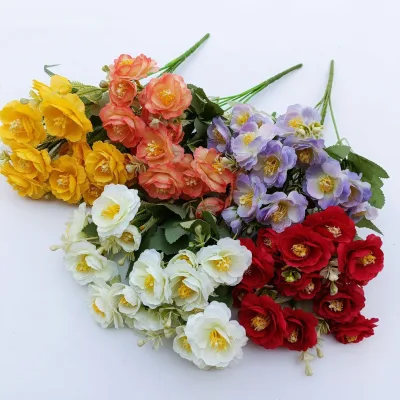 Wholesale Wedding Decoration Bulk Artificial Rose Wedding Bouquet 6 Forks Artificial Rose Flower Bouquet