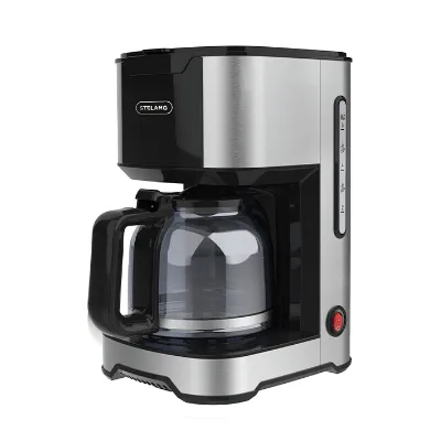 Black 12 Cups Wifi Connected Electrical Touch Screen Drip Coffee Maker Machine with Glass Kettle