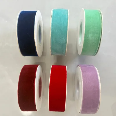 Hot Sale Luxury Holiday Party Christmas Wedding Handmade DIY Craft Decor Box Gift Wrapping Roll Velvet Ribbon Tape