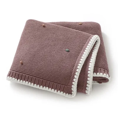 Wholesale Price OEKO-TEX Certified 100x80cm Thick Solid Striped 100% Cotton Knitted Eco-Friendly Portable Plain Home Travel