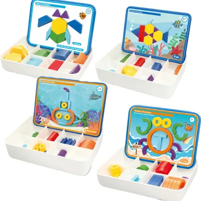 Geometric Shapes Puzzle Plastic Kids Magnetic Blocks Educational Geometry Pattern Matching Game Montessori Learning Toy