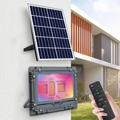 RGB Spotlight 60W 100W 200W 300W 500W 800W Outdoor Garden Music Rhythm Blue Tooth Street Light LED Solar Flood Light