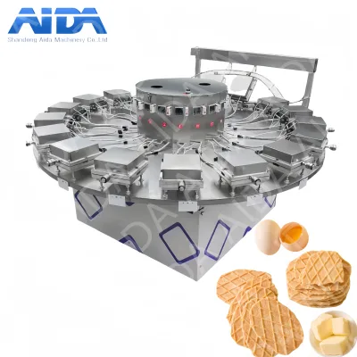 New Wafer Baking Turntable Waffle Maker Machine Food Grade Stainless Steel High Productivity 100-150kg/h Capacity Portable