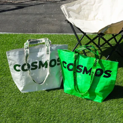 Portable Handheld Plastic Woven Bag PP Company Advertising Custom Exhibition Handbag with Reprint Logo