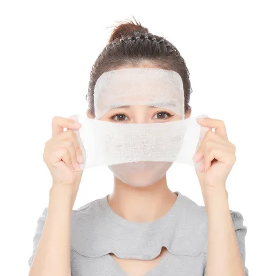 OEM Stretchable Wet Compress Cotton Pads for Face Nose Opening Wet Compress Cotton Pads Thin Face Wet Compress Open Hole Type