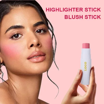 High Quality Face Makeup Blush Waterproof Long Lasting Pigmented Brightening and Sculpting Double Ended Blush Stick