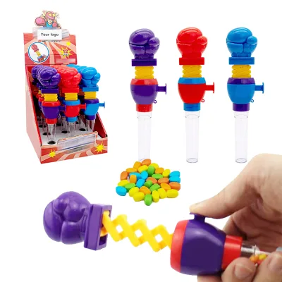 Candy Wholesale Custom Private Label Boxing Candy Toy Telescopic Toy with Fruit-Flavored Hard Sweets Kids Candy Toys OEM