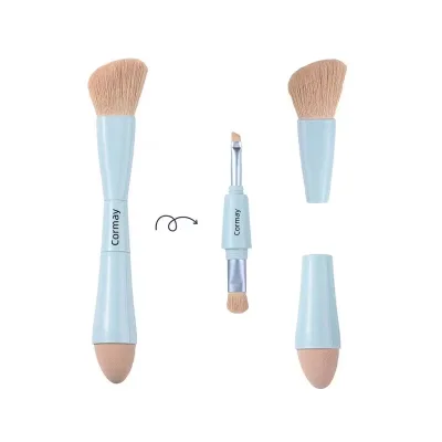 Retractable Brow Liner Blush Eye Shadow Concealer Sponge Brush for Women Girls Home Workplace Multi-tasker 4 in 1 Makeup Brush