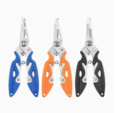 Stainless Steel Fishing Pliers Lure Pliers with Line Cutter Outdoor Fishing Split Ring Pliers
