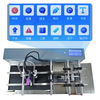 12.7mm 25.4mm Online Inkjet Printer With Conveyor Paging Machine Label Printing Machine for Logo Text Qr Code Barcode Number