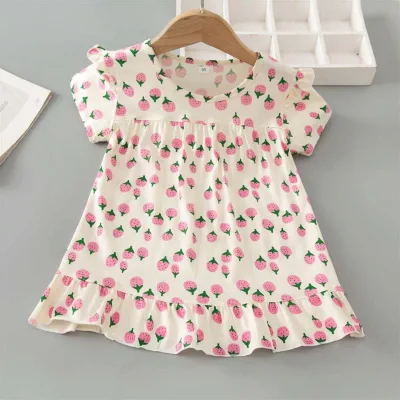 Susuray Toddler Girls Summer Nightgown & Pajamas Sleepwear Spandex/Cotton Floral Breathable Quick Dry Size 90-165 for 1-10 Years