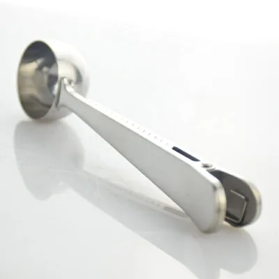 1PC Coffee Tea Measuring Scoop Spoon Ground Coffee Tools Stainless Steel Coffee Scoop With Clip Kitchen Accessories