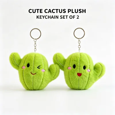 4" Kawaii Cactus Plush Keychain Soft Cotton Stuffed Toy Bulk Wholesale Claw Machine Prize Cute Fun Party Small Gift