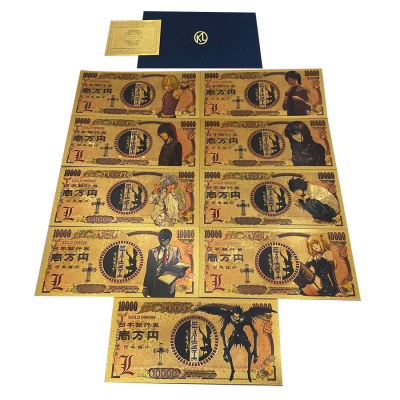 9 Types Japanese Anime Manga Death Note Yagami Light Misa Gold Banknotes for Fan Collection Cards Gift