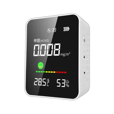 Formaldehyde Detector Air Quality Monitor LCD Display Portable HCHO with Alarm Clock for Home Car Office