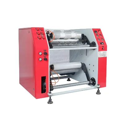 Semi-Automatic Electric Motor PVC Stretch Film Aluminium Foil Roll Rewinder Machine Easy to Operate
