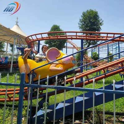 Funfair Attraction Park Equipment Outdoor Amusement Park Rides Cute Crazy Mouse Roller Coaster