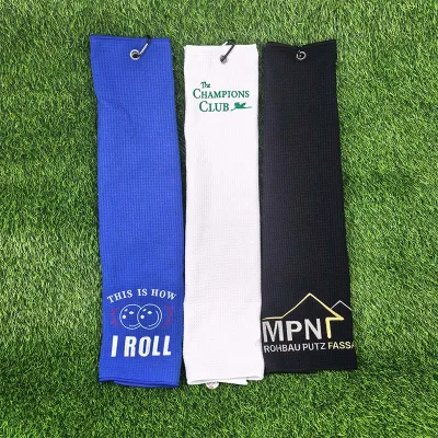 Professional Cotton Microfiber Waffle Weave Golf Towels Strong Magnet Carabiner Clip Super Absorbent Quick-Dry Durable