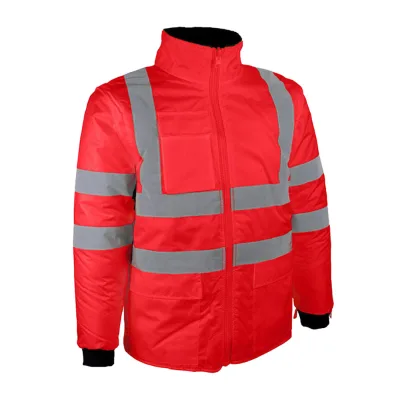 FR Fire Proof Breathable High-visibility Safety Jacket Reflective Stripes Level C Protection Made Polyester Featuring Stand-up