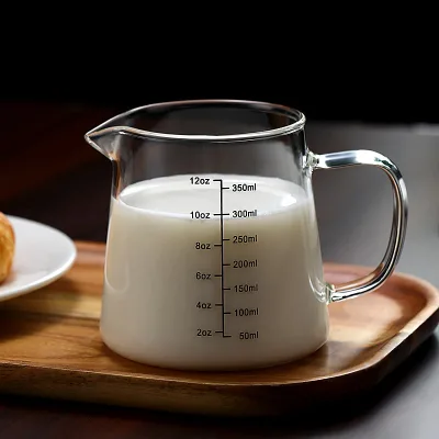 High-Borosilicate Glass Measuring Cup Handle Heat-Resistant Microwave Dishwasher Safe Dual-Sided Ounce/Milliliter Marks