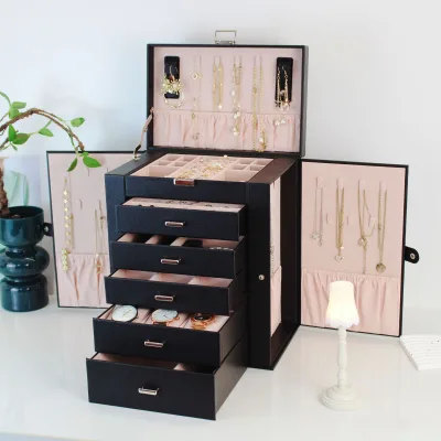 Custom JMZ Large Capacity Jewelry Box Storage for Glasses Watches Earrings