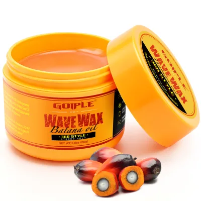 GOIPLE Wave Wax for Men, Batana Oil, 24-Hour Strong Hold, 360 Wave Styling, Easy Wash, 80g