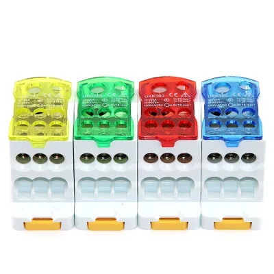 One-input Multiple-output Guide Rail Junction Box UKK80A 125A 160A 250A 400A500A zero Line Terminal Block