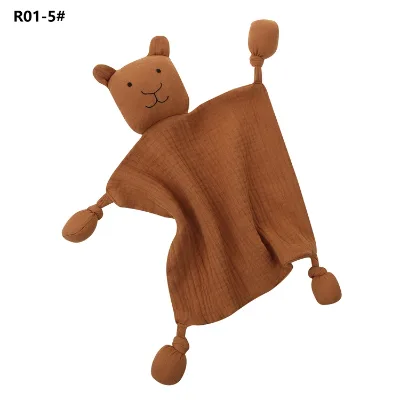 Bear Security Knotted Comforter Infant Newborn Soothing Blanket and Towel Bedding for Kids