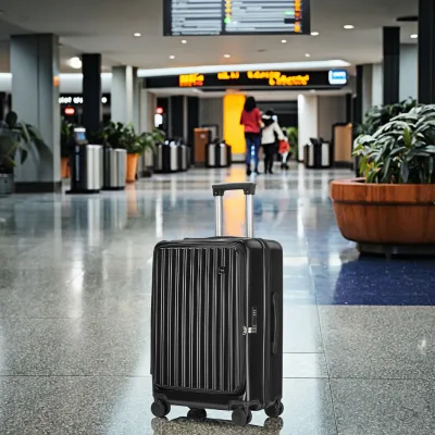 2025 Hot Sale High Quality ABS+PC Universal PC Aluminum Frame Luggage Set Modern Front Opening Spinner Wheels Anti-theft Zipper