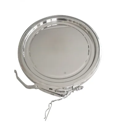 Quick Opening Manhole Cover with Seal Ring Holding Hoop with Flat Bottom Welded Atmospheric Pressure Stainless Steel Clamp