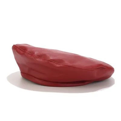 Literary Retro Solid Color Beret Small Fresh Leather Simple Beret