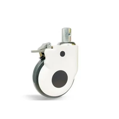 Medical Bed Hospital Castors 125mm Mute Plastic Wheel With Brake ABS Outer Cover