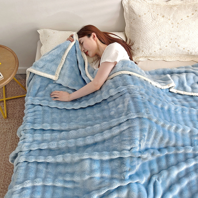Thick and Soft Napping Blanket with Milk Rabbit Design