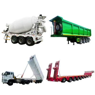 Heavy Duty Durable Lowbed 4axles Gooseneck Utility Lowboy Truck Trailer Steel Material Lowbed Semi Trailer
