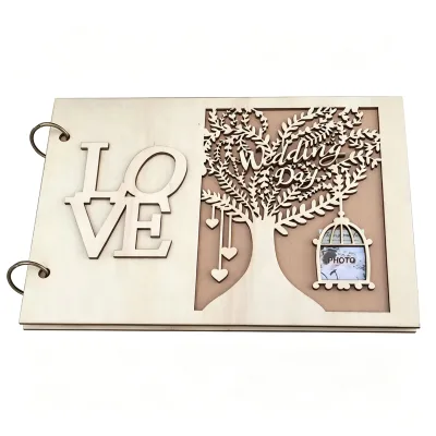 Customized Wooden Guestbook for Country Wedding Engagement & Reception Party Decorations