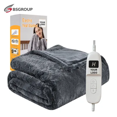 Faux Fur Heated Blanket 50*60 / 62*84 Inch ETL Approval Electric Throw Blanket Twin Full king Size 10 Heat Settings