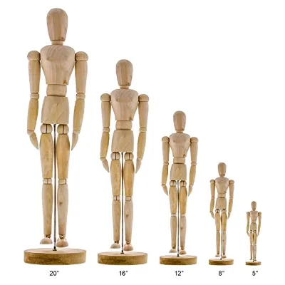 Bview Art 12 Inches Tall Wooden Mannequin Artist Manikin with Stand