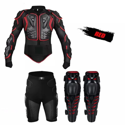 Motorcycle Full Body Armor Jacket Chest Back Protection Clothing Armor Shorts PE Shin Guard Knee Protective Gear