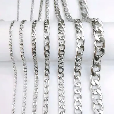 Non Tarnish Free Waterproof Gold Plated Filled Stainless Steel Cuban Chain Men's Hip Hop Jewelry Cuban Link Chain Necklace