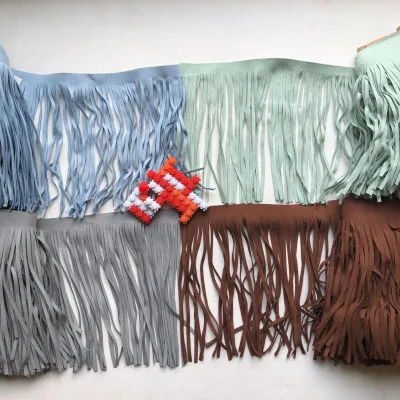 Clothing Accessories Painted Beard Length 14CM Width 3MM Korean Velvet Leather Tassel Fauxleather Fringe Pendant