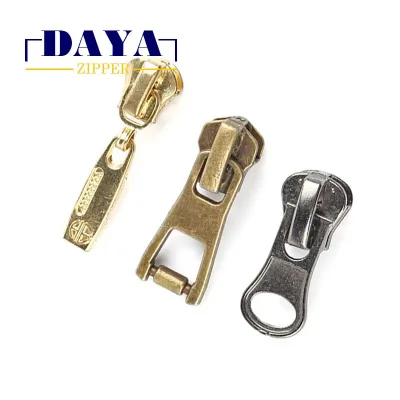 Zipper #5 Sliders 6 Sets Insertion Pins Metal/Plastic/Nylon Components for Garment Use